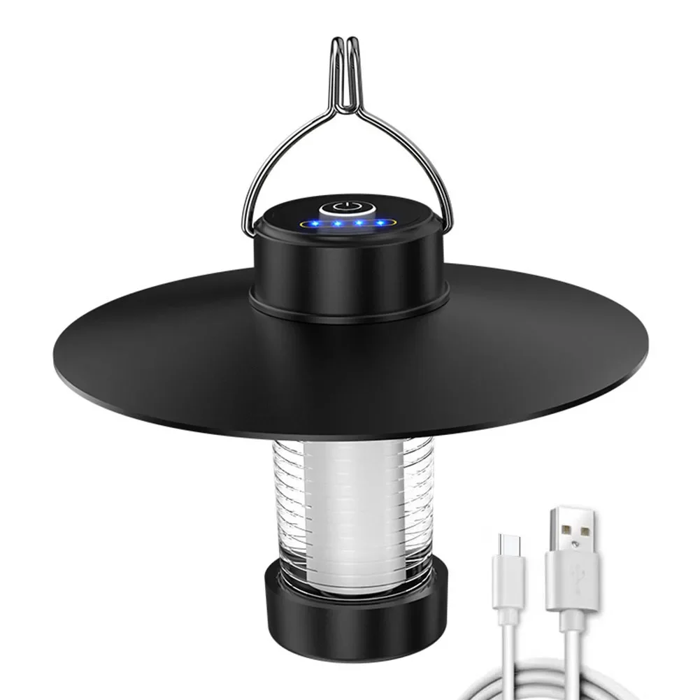 Светодиодный фонарь, водонепроницаемый с крючком, освещение для кемпинга, зарядка типа c, садовая декоративная лампа с регулируемой яркостью для наружного оборудования