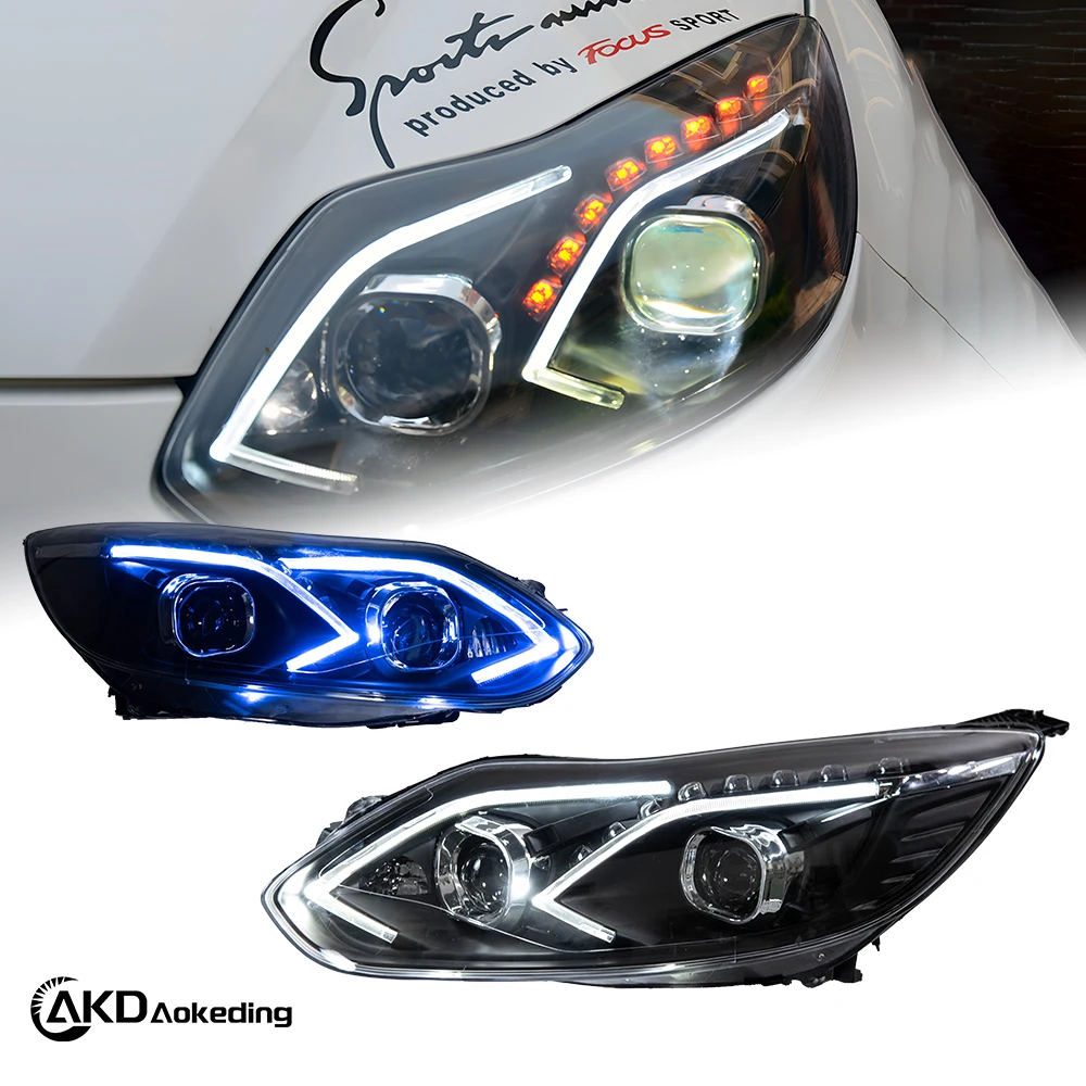 AKD For Ford Focus MK3 2012 2013 2014 Headlight Modified LED Car Accessories Headlights DRL Front Light Head Lamp Projector Lens