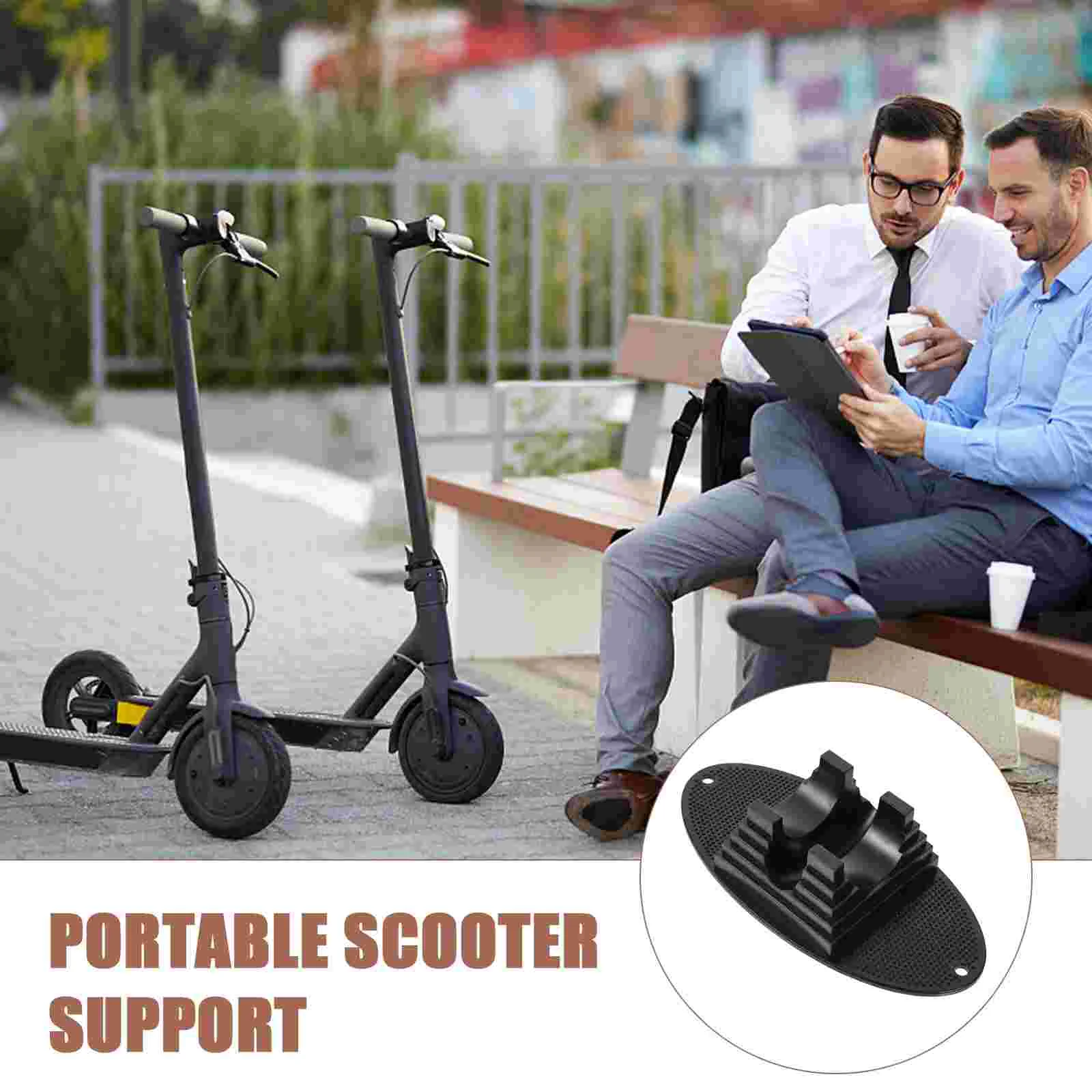 2 pçs scooter elétrico rack suporte de plástico dispositivo estacionamento rolha para ao ar livre criança preta