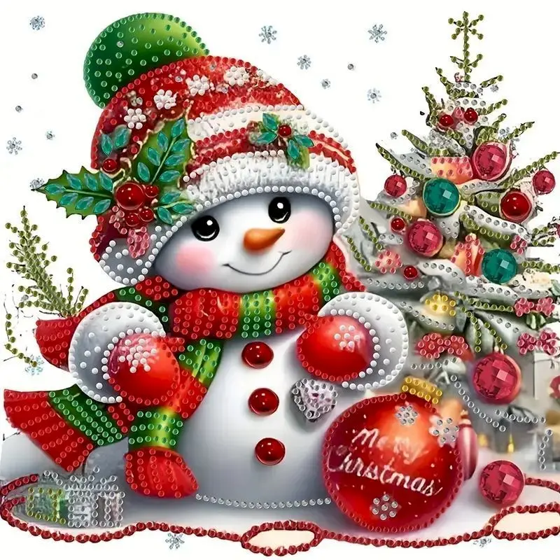 

GATYZTORY 5D DIY Diamond Painting Snowman Cartoon Full Square Round Drills Winter Scene Mosaic Handmade Gift