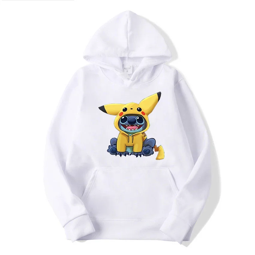 Cartoon Men Hoodies Lilo Stitch Disney Casual Creative Fashion Graphics Cozy Trendy Hip Hop Autumn Winter Male Sweatshirts