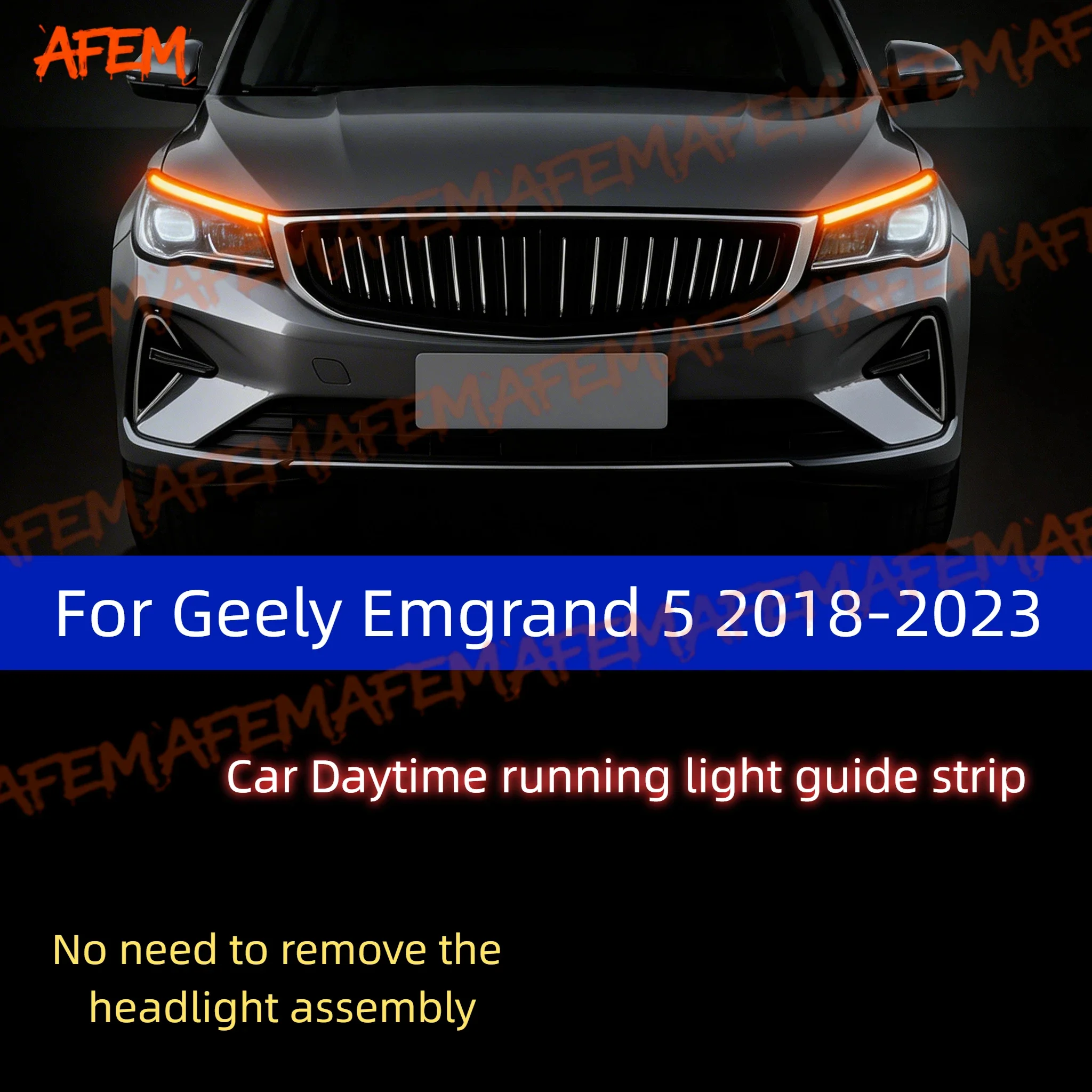 Auto-DRL-Tagfahrlicht mit Start-Scan-Stil und sequenziellem Lauflicht-Blinker, ultradünn, für Geely Emgrand 5 2018-2023