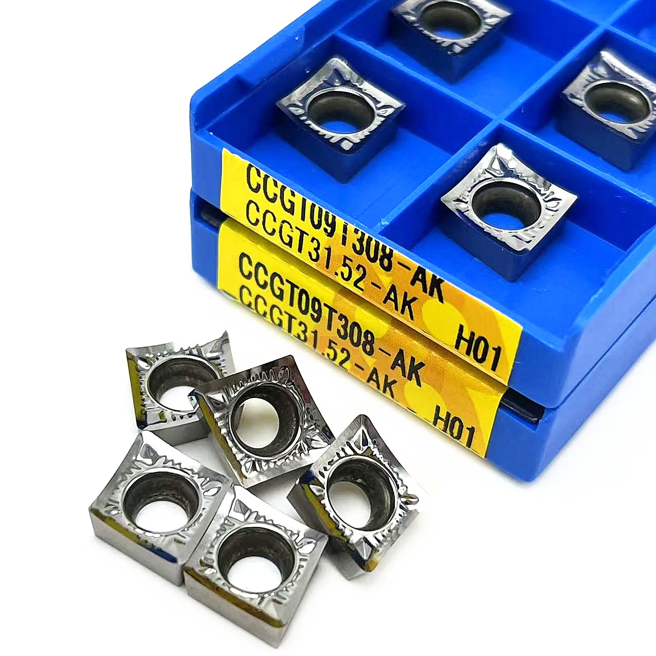 10 pz CCGT09T302 CCGT09T304 CCGT09T308 AK H01 utensile per tornitura interna inserto per tornitura in alluminio utensili per tornio in metallo CNC utensile da taglio