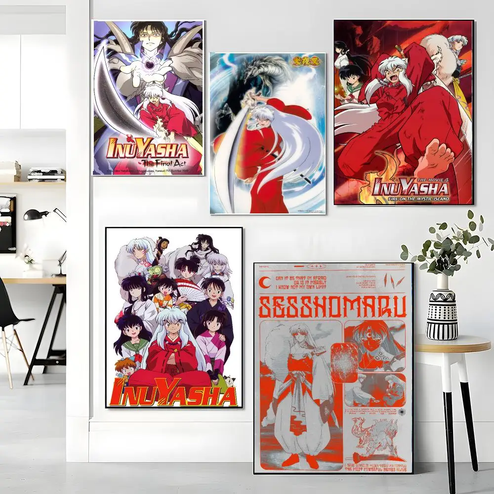anime I-Inuyasha-A Painting Calligraphy Boho Botanical Decor for Living Room Elegant Home Style