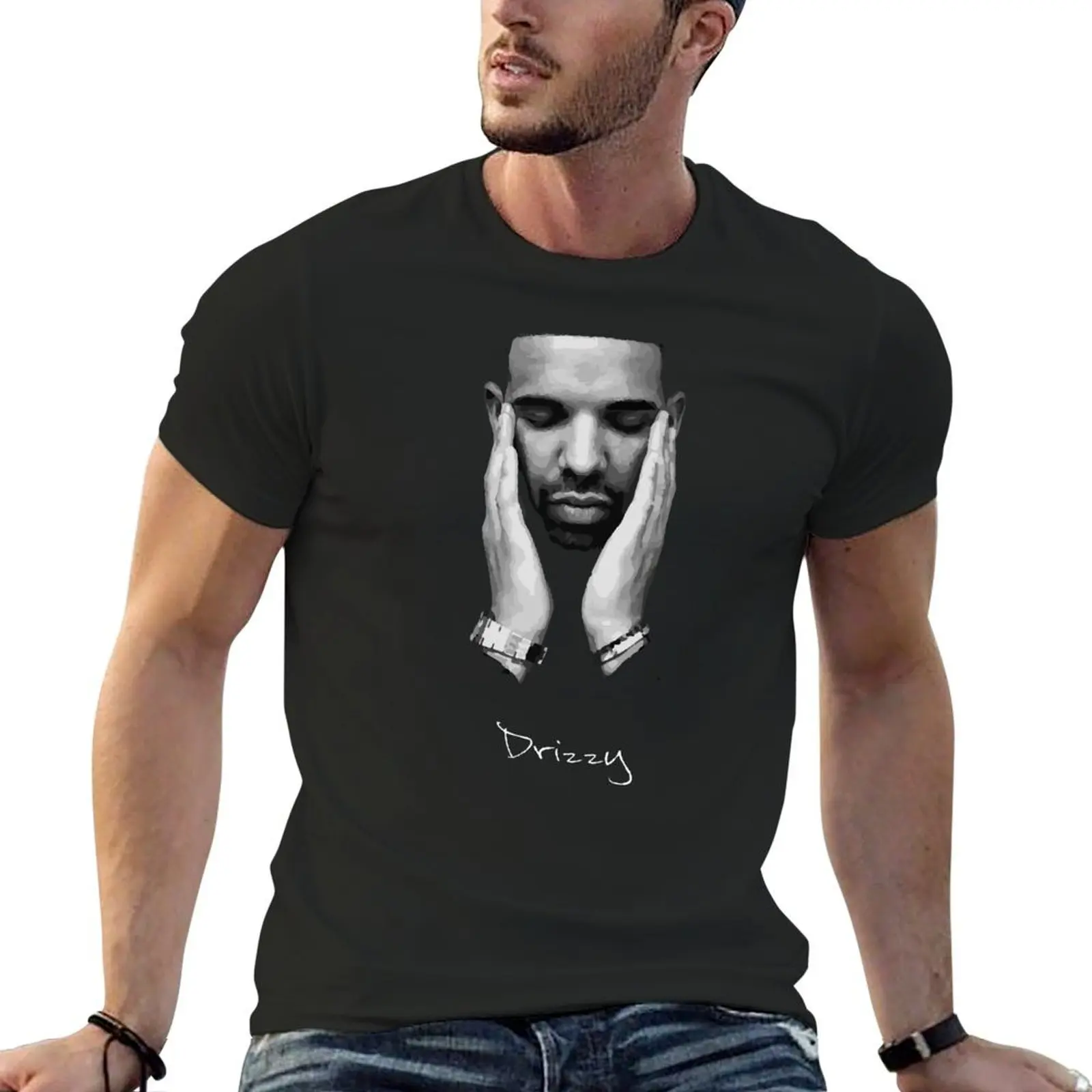 Drke Drizzy Rapper Black and White T-Shirt cheap stuff custom shirt vintage t shirt men