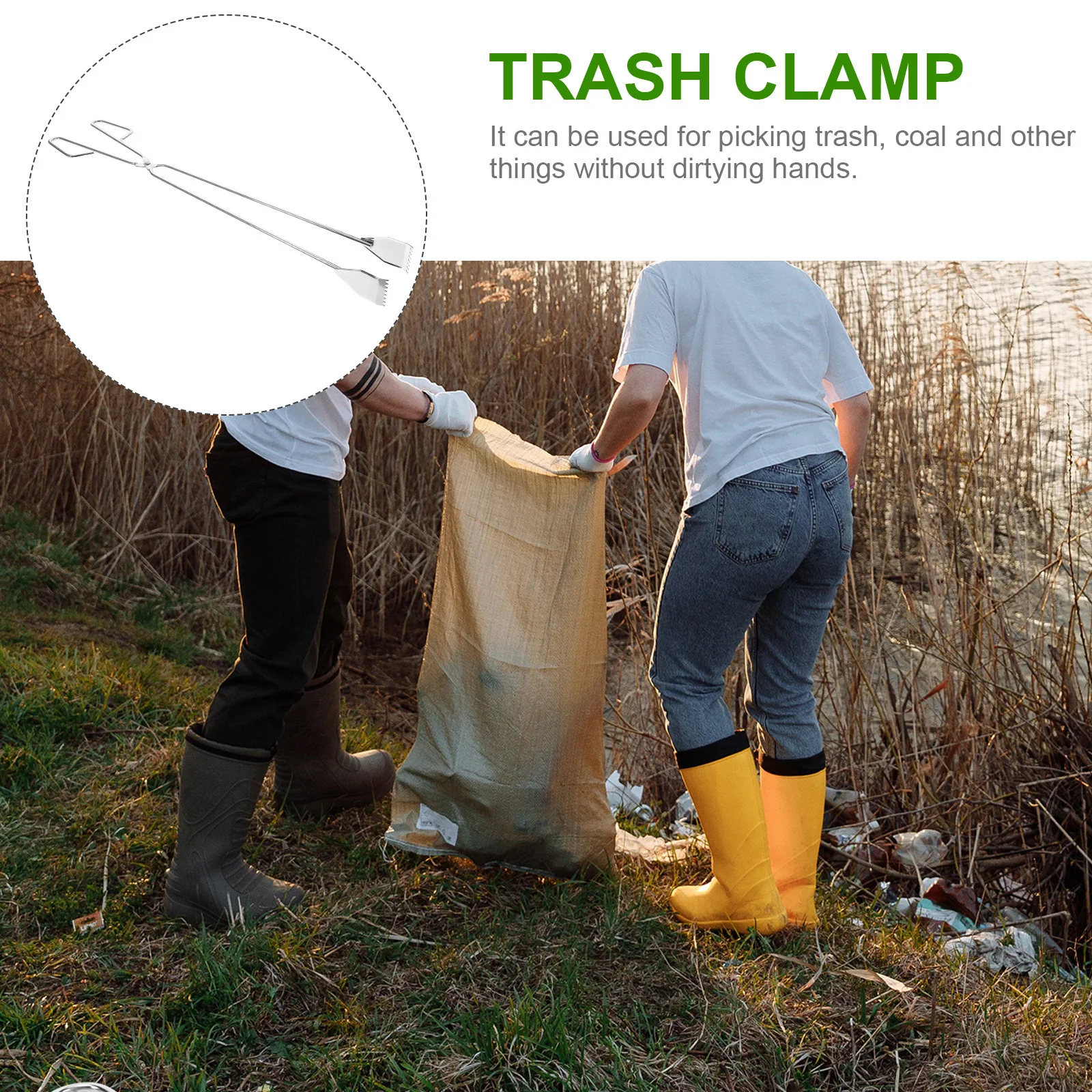 

1 шт., зажим для сбора мусора, сверхмощные плоскогубцы для мусора из нержавеющей стали, удобный инструмент для сбора мусора для очистки