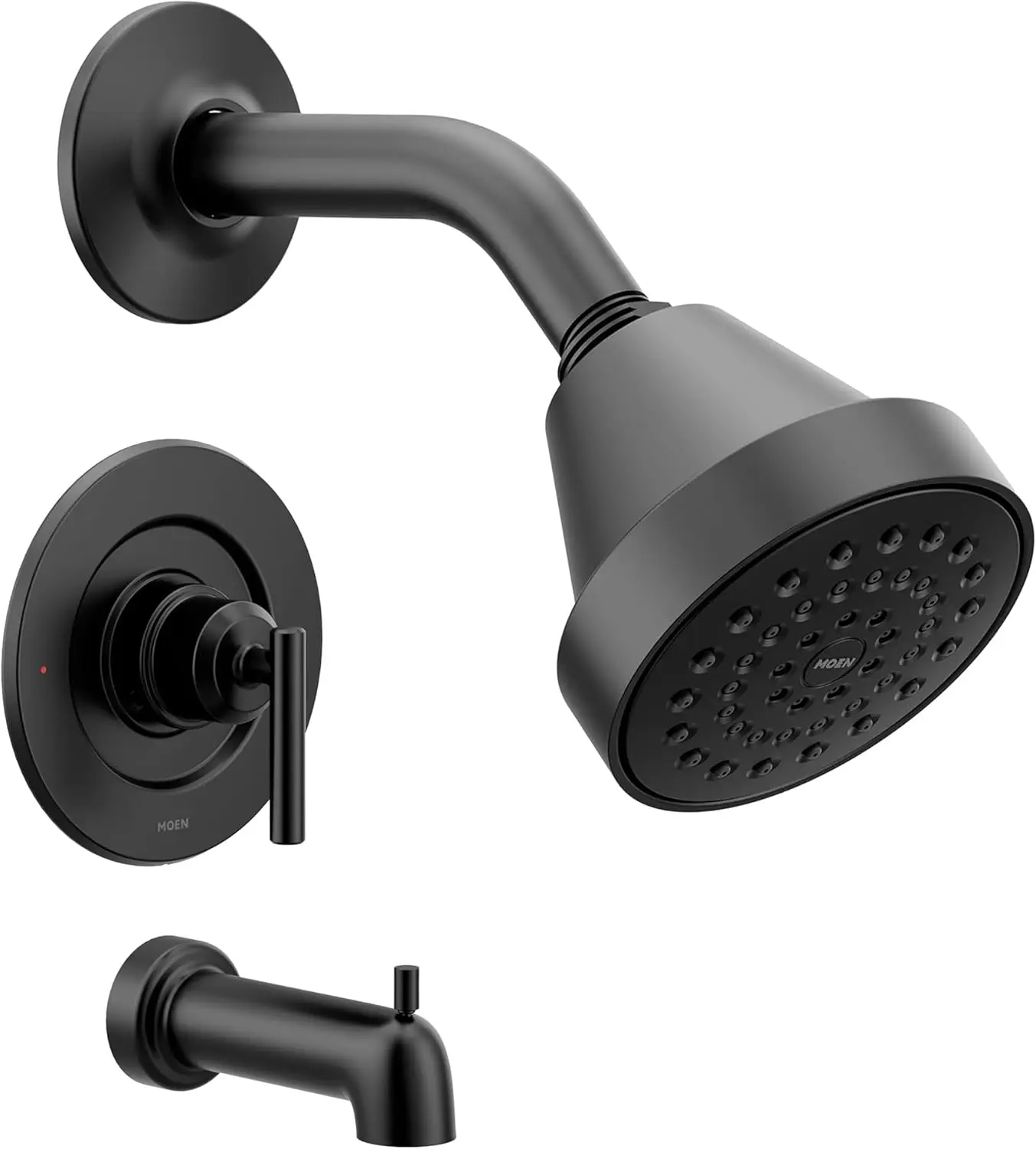 

Gibson Matte Black Pressure Balancing Eco-Performance Showerhead, Shower Handle, and Tub Spout, Posi-Temp Valve Required, T