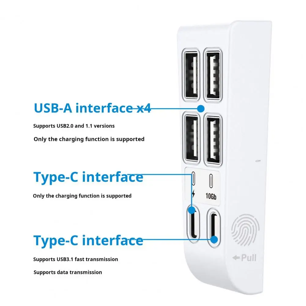 Usb de expansão de alta velocidade hub carregador extensor tipo-c usb hub ps5 fino usb hub carregador expansor dados de alta velocidade para estável