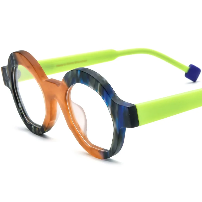 New multi-color irregular frosted plate glasses frame for men and women, geeks can wear myopia glasses to prevent blue light