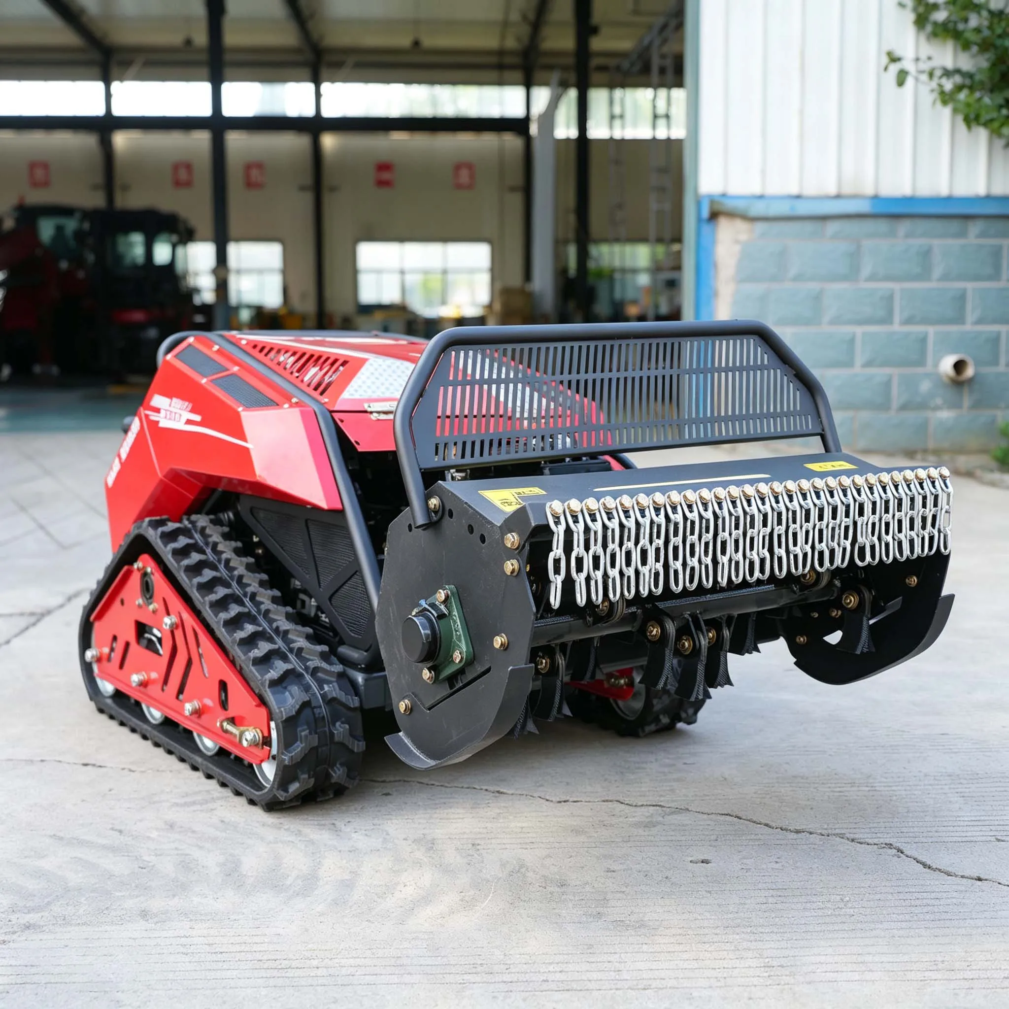 Garden Vineyard RC Crawler Rotary Tiller Cultivator Trencher and Mower 13kW 48V Electric Track Drive