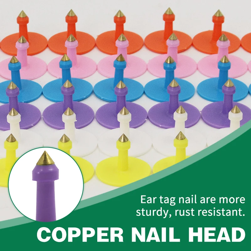 8색 플라스틱 돼지 귀표시, 레이저 각인 단어 포함, 돼지, 양, 염소 귀표시, 농장 동물 식별 카드, 100개입, 001-200