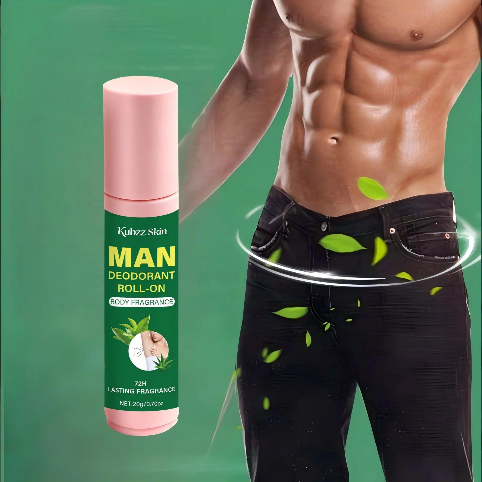 Men Deodorant Roll-On 20g – 72H Body Fragrance, Controls Odor, Prevents Stickiness, For Armpits & Full Body, Unisex Daily Use