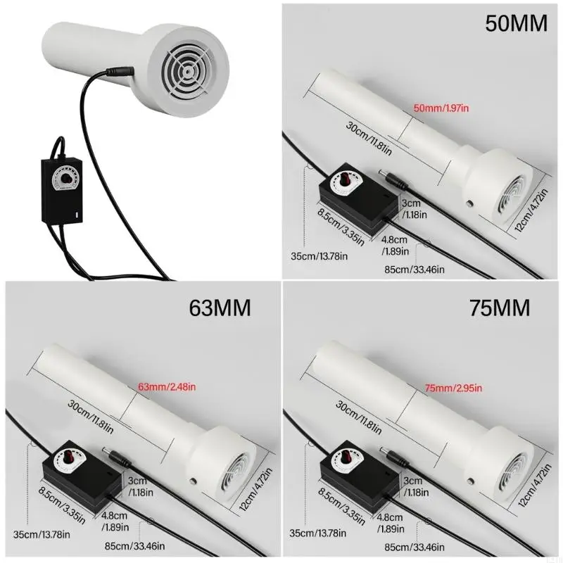E21B Portable 12V Inline Duct Fan For Heating And Air Conditioning Applications