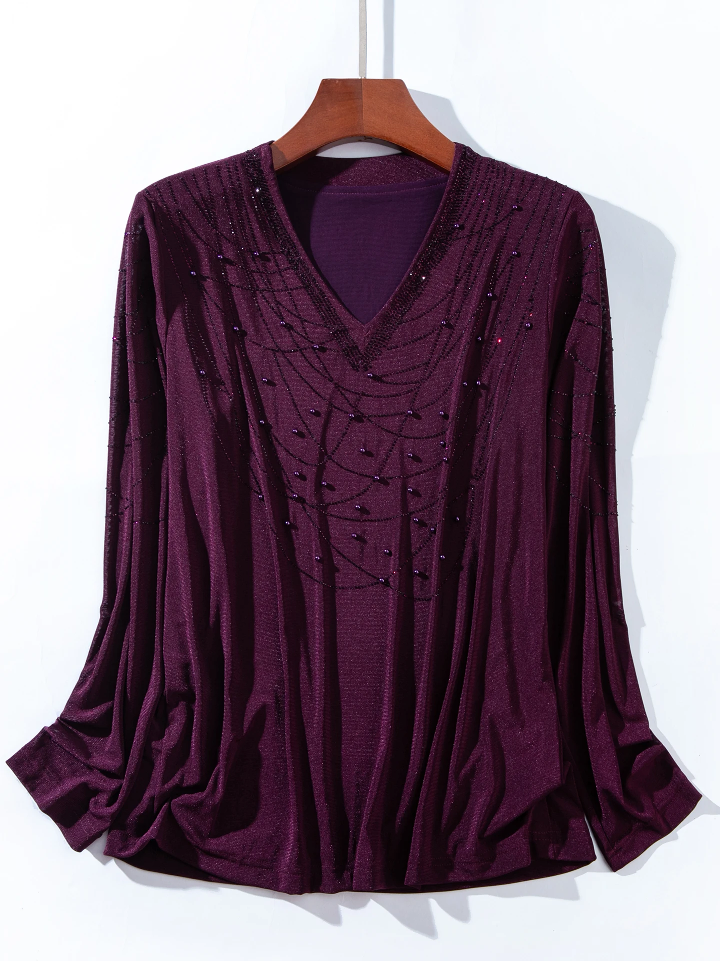 قميص أظافر جديد رائع على الطراز الغربي للصناعات الثقيلة متعدد الاستخدامات برقبة على شكل حرف V - تصميم عصري بأكمام طويلة لتقليل العمر #3