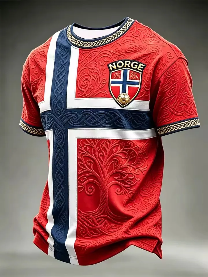 2026 Edition Norwegian Football Training T-Shirt-3D Digital Printing - Comfortable and Breathable - Family-Personalized Clothing