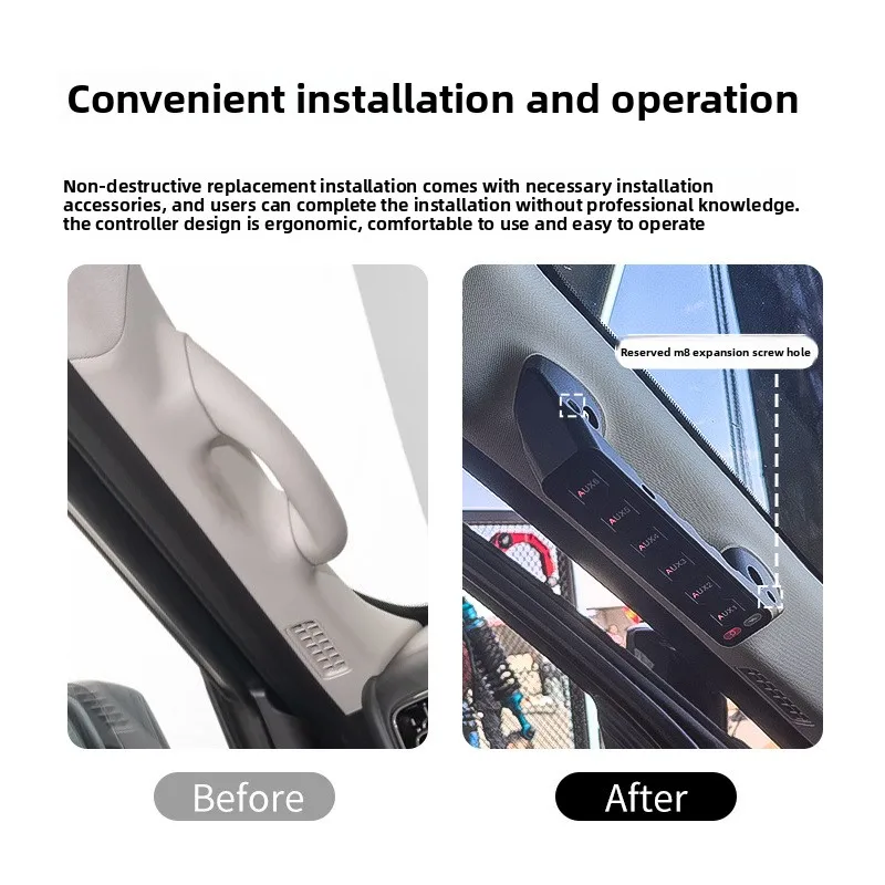 For Haval H9 2nd Generation A-pillar Handle Modified Accessories Switch Haval H9 Spotlight Wireless Handle Aluminum Alloy