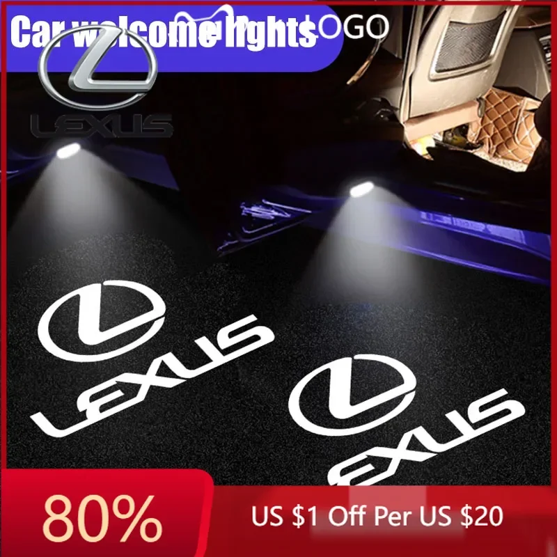 

2026 Hot Interior Stickers Car Door Welcome Light Logo Projector Lights Accessories For Lexus F SPORT ES RX NX LS UX LM LX GX LC
