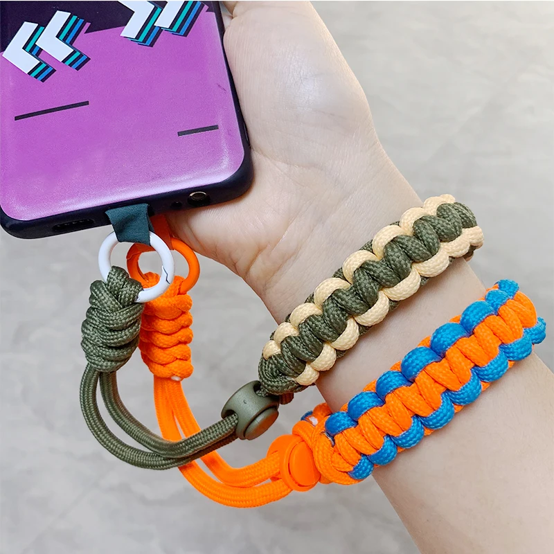 

30CM Scalable Woven Wrist Strap Mobile Phone Lanyard Hanging Short Wrist Strap Anti-loss Pendant Fashion Strong Outdoor Lanyards