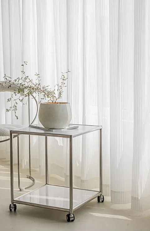 Modern Minimalist Style Vertical Striped Classic Louver Curtains Living Room Bedroom Balcony Blackout Curtains