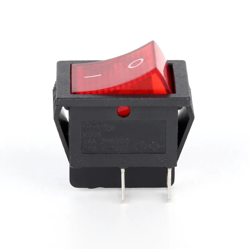 2 قطعة التيار المتناوب 20A/125 فولت 16A/250 فولت عالية المقاومة KCD4 الروك التبديل على إيقاف DPST 4 دبابيس مع 220 رافعة التبديل #4