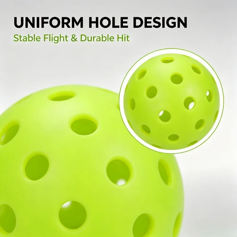 Paquete de 12 Pelotas de Pickleball de 74 mm, Duraderas, con 40 Orificios, 26 g, para Exteriores, para Competición