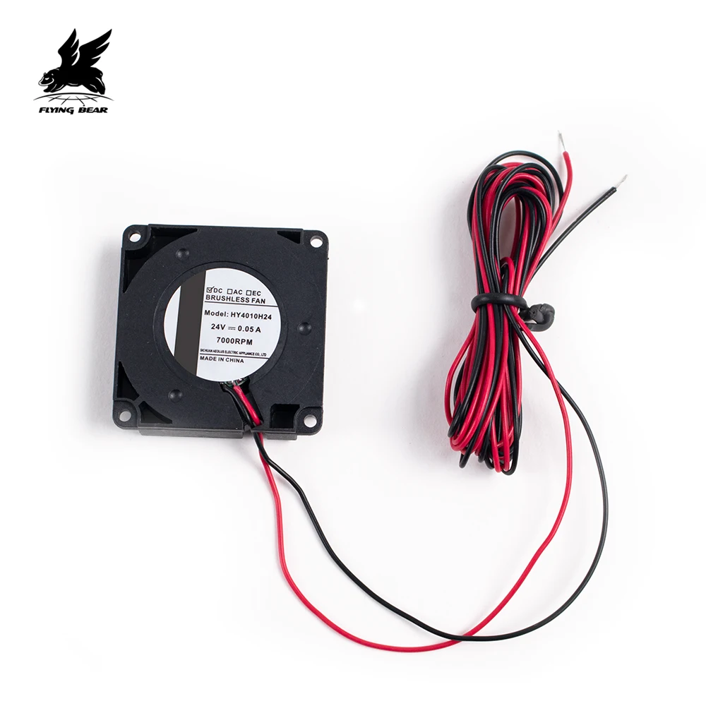 Flying Bear 3d Printer Reborn2 Parts 2pcs 4010 Dual Cooling Fan 24V With Cable Wire