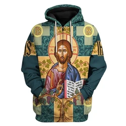 3D Print Newest Jesus Saints Pattern Zip Up Hoodies Men Christmas Harajuku Y2k Streetwear Pop Unisex Casual Hoodies Coats Top