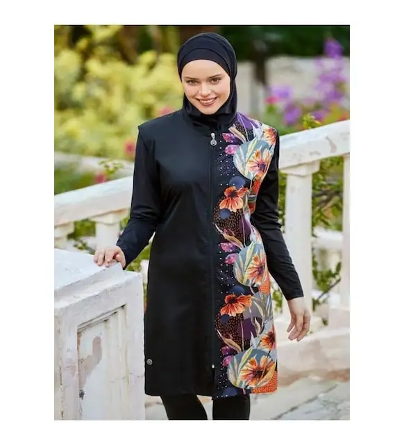 Adasea maresiva 0531 Outsize digital patterned hijab swimsuit