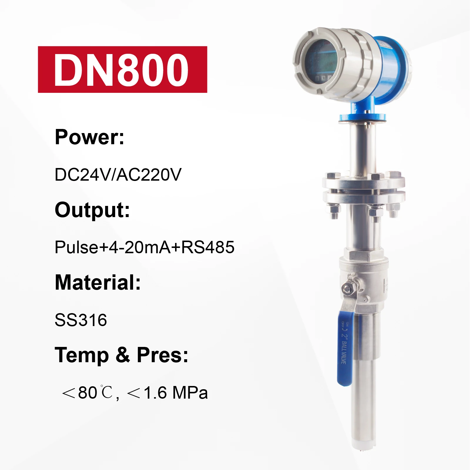 Electromagnetic Flow Meter for Sewage Wastewater Pipe Magnetic Flow Sensor Digital Flange Water Meter