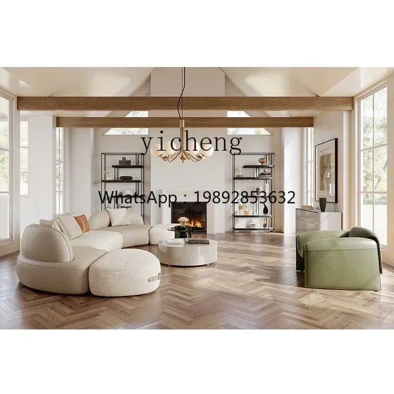 H9- Fabric Sofa Modern Minimalist Lambswool Module Combination Sofa