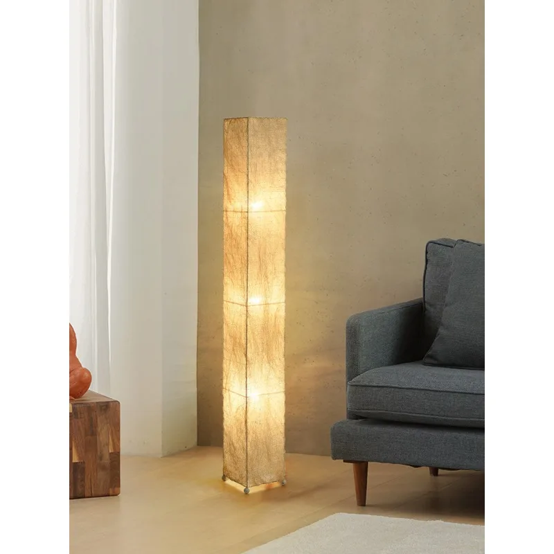 Living room sofa vertical table lamp, bedroom bedside zen bamboo lamp