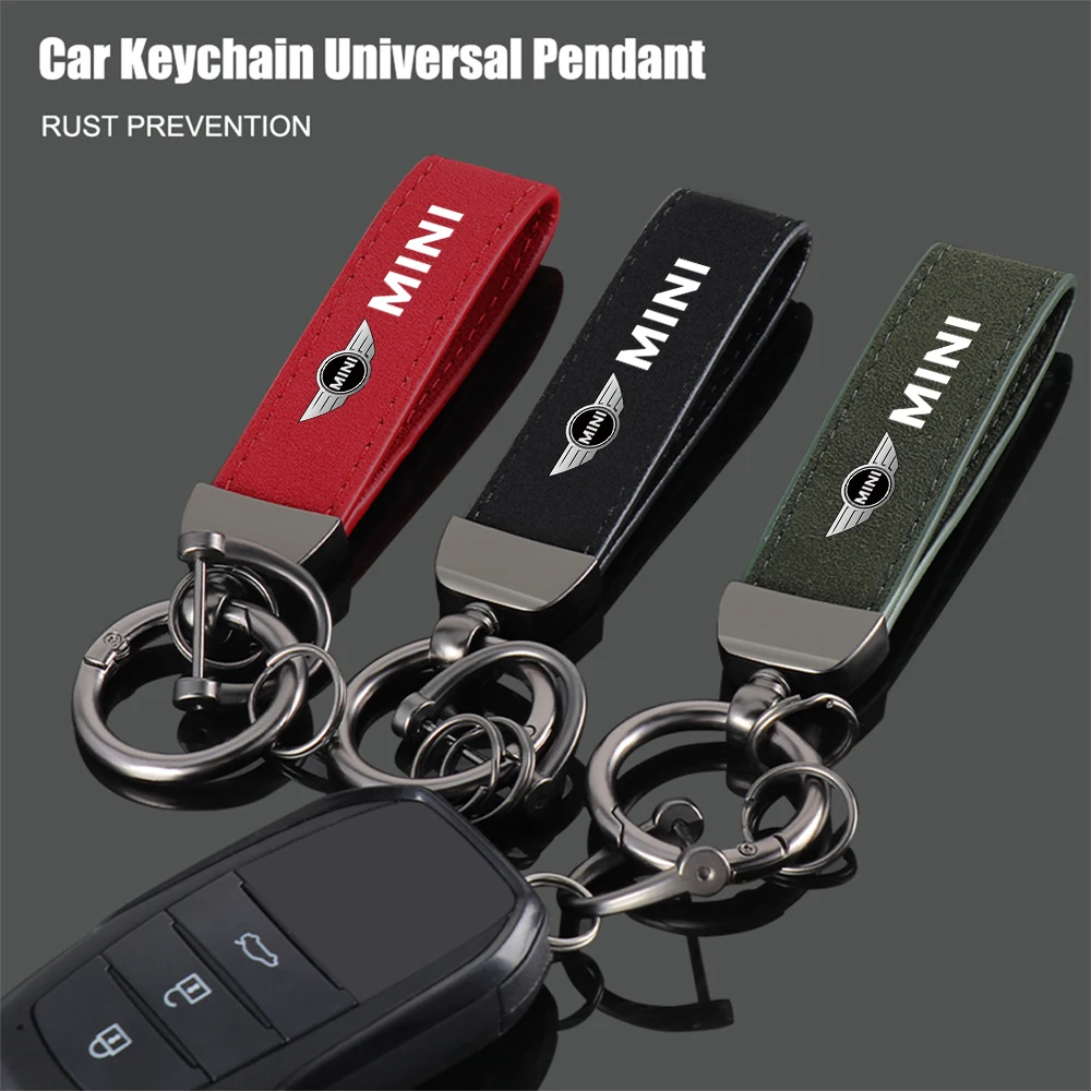 

Car Keychain Suede Leather Keyrings Key Accessories Gifts For MINI Cooper One S JCW R55 R56 F56 R57 R58 R59 R60 F54 F57 F60 R50