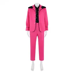 2022 movie Elvis Presley costume jacket pink suit outfit men fashion idol Halloween carnival cosplay clothing wig