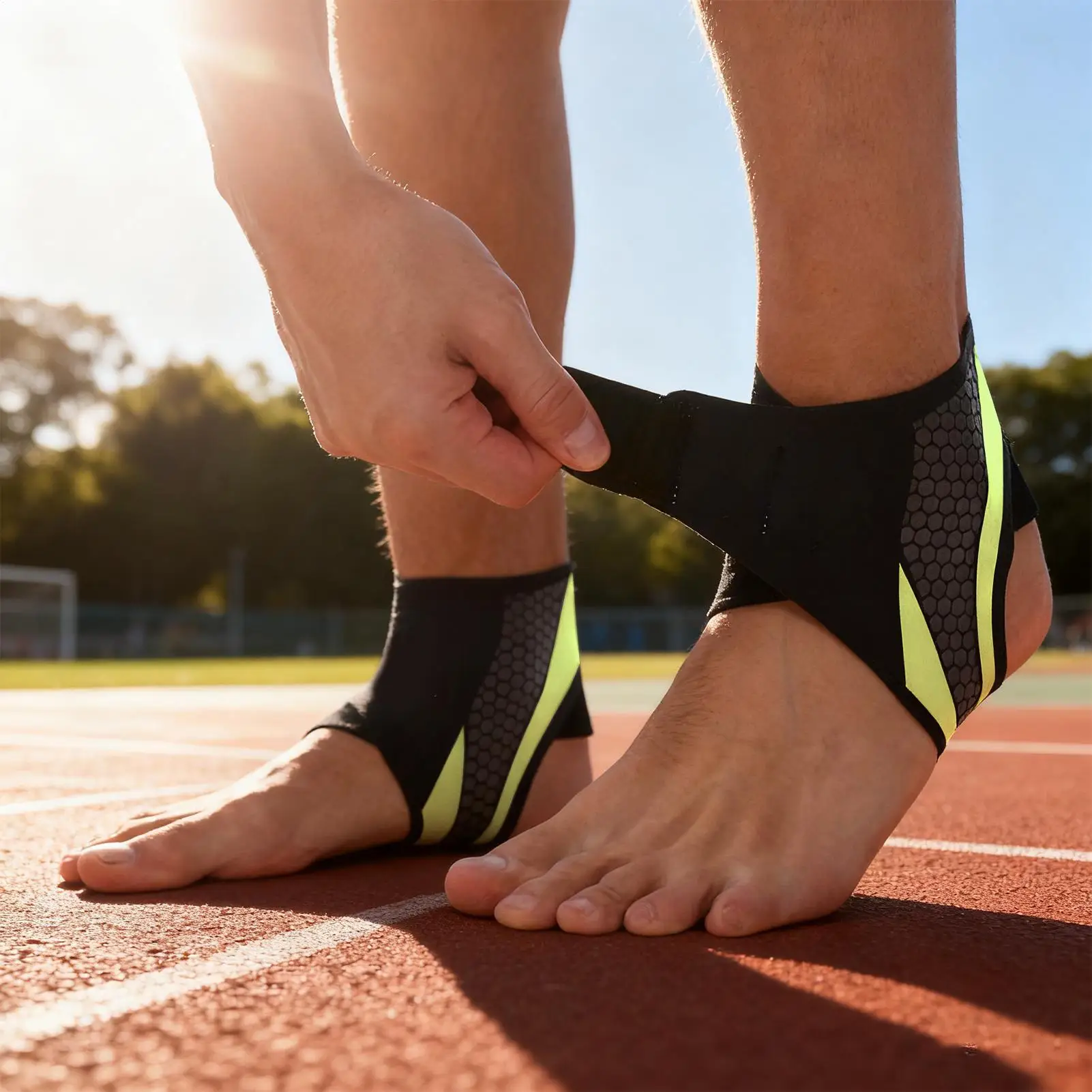 Ankle Brace Breathable Adjustable Foot Stabilizer Wrap Sports Ankle Support Brace for Injury Recovery Basketball Volleyball