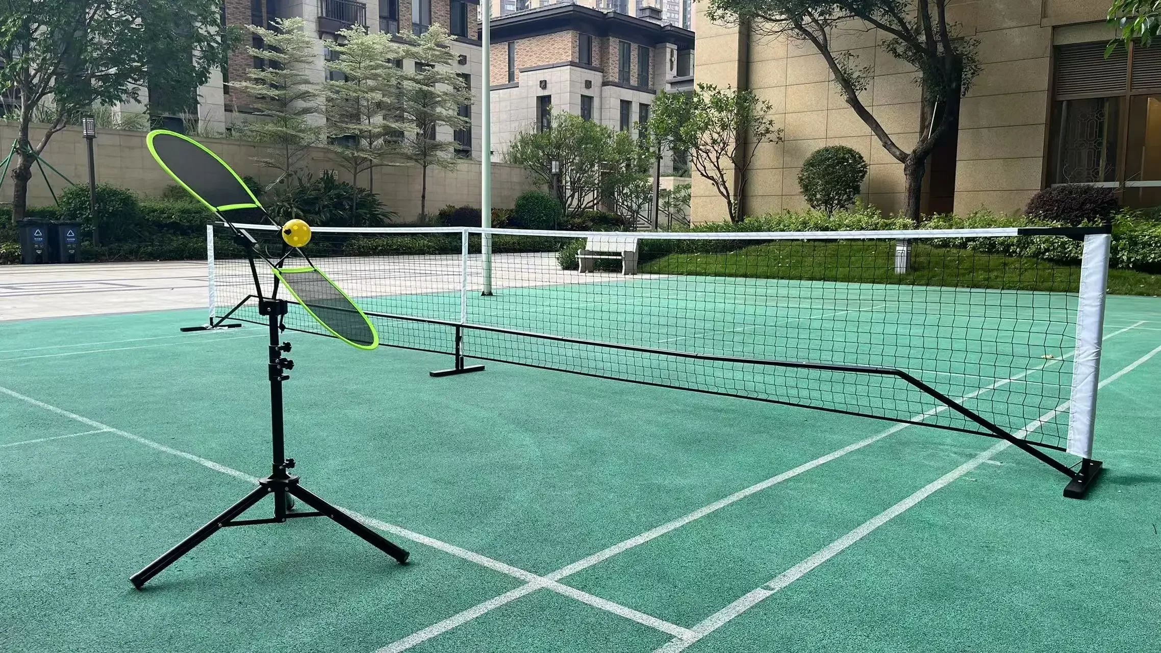 Multi Functional Pickleball Training Equipment with Adjustable Height Portable 360 Degree Rotation and Adjustable Lift