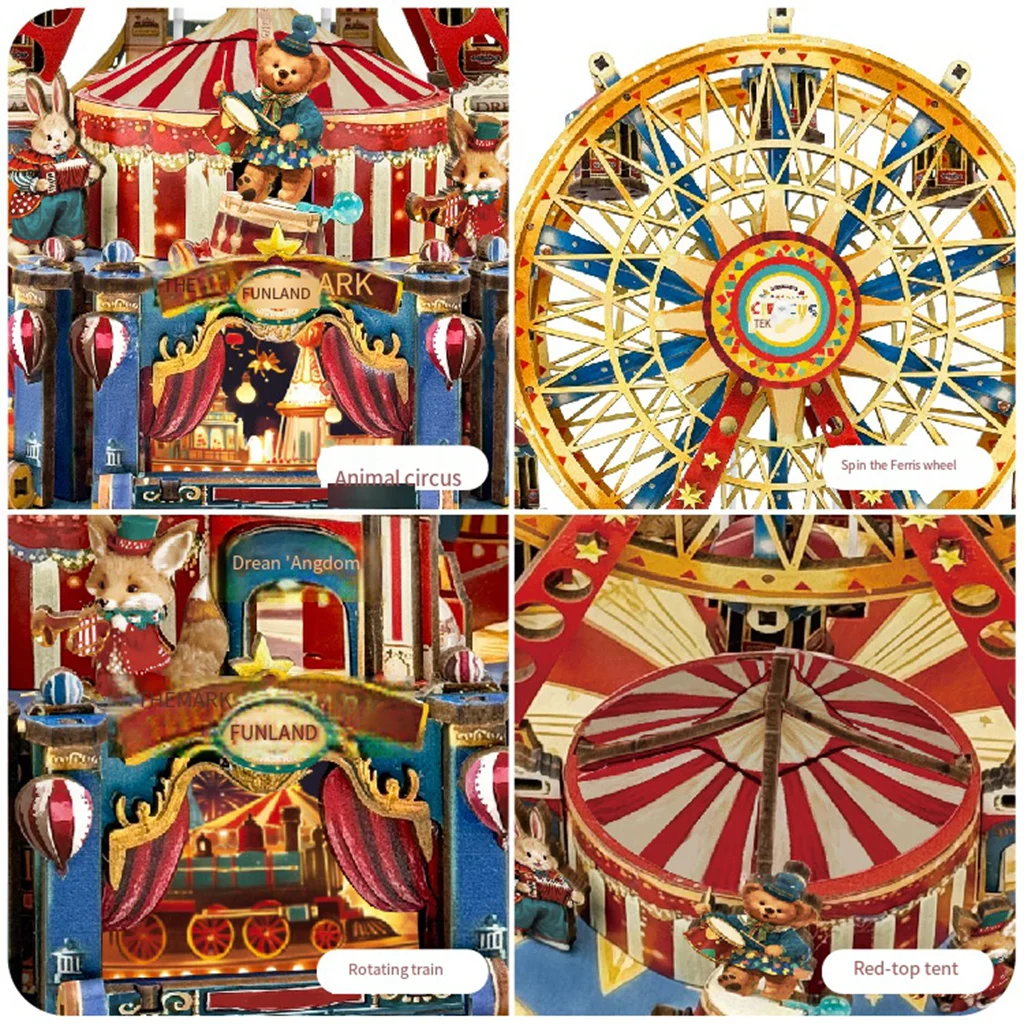 Century Riesenrad 3D-Puzzle-Bausteine – pädagogisches DIY-Spielzeugmodell, beleuchtete Dekoration als Geschenk für Erwachsene