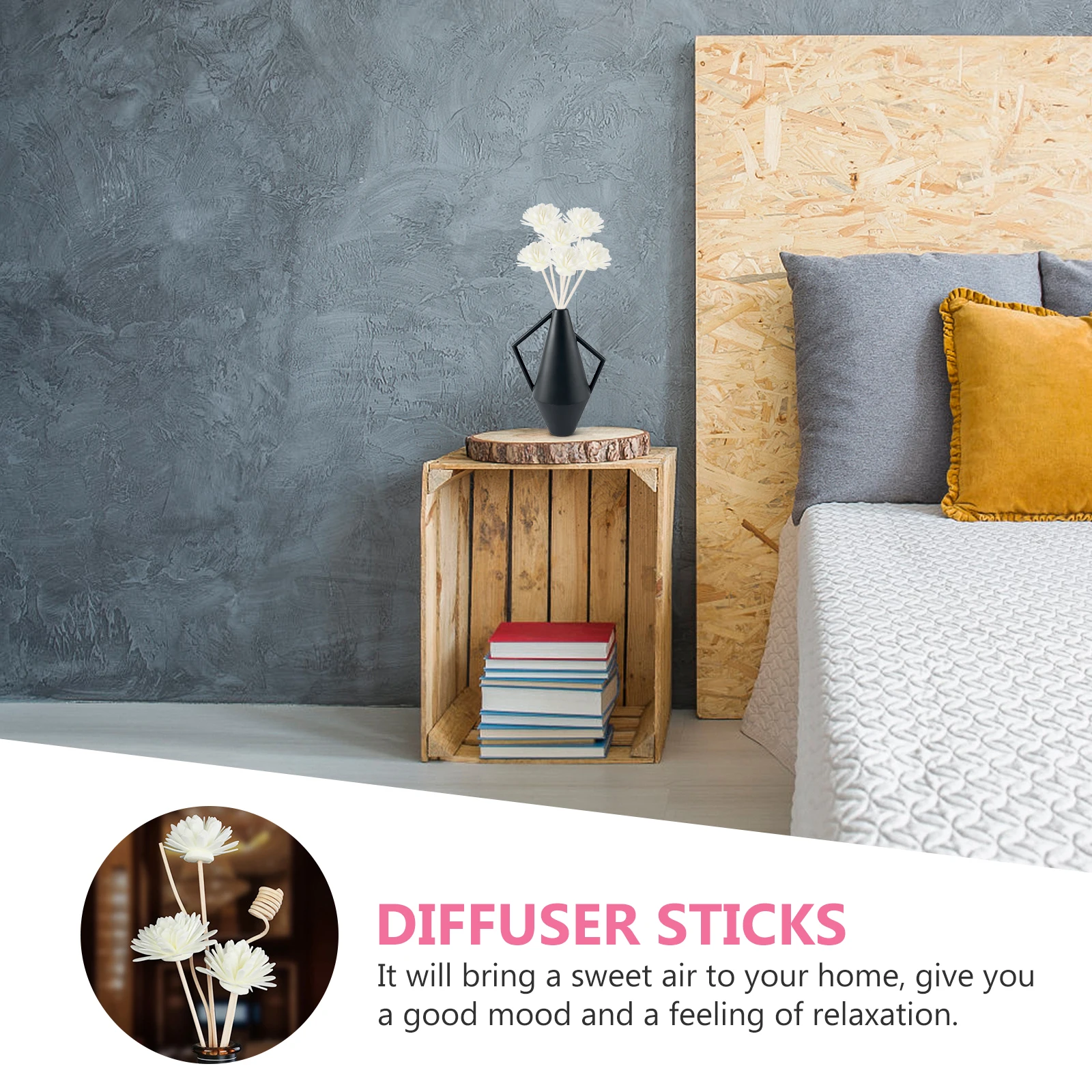 

12pcs Simulated Flower Shaped Aroma Diffuser Sticks White Refill For Essential Oil Bottle Handicraft Relaxation Home Decor