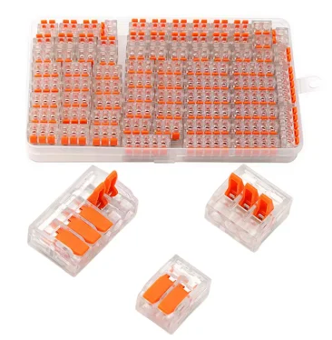 10-75 Pcs Orange Quick connector, DIY wire connector (28-12 AWG), 2/3/4/5 ports, plug-in electrical connection terminal