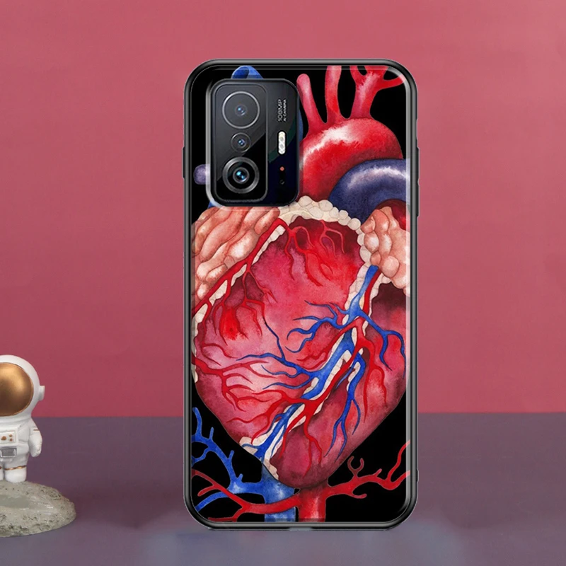 Medical Human Organs Heart Art For POCO X5 X3 F5 Pro X4 F4 GT M5s C40 F3 Case For Xiaomi 13 Lite 12 11T 12T Pro 12X Cover