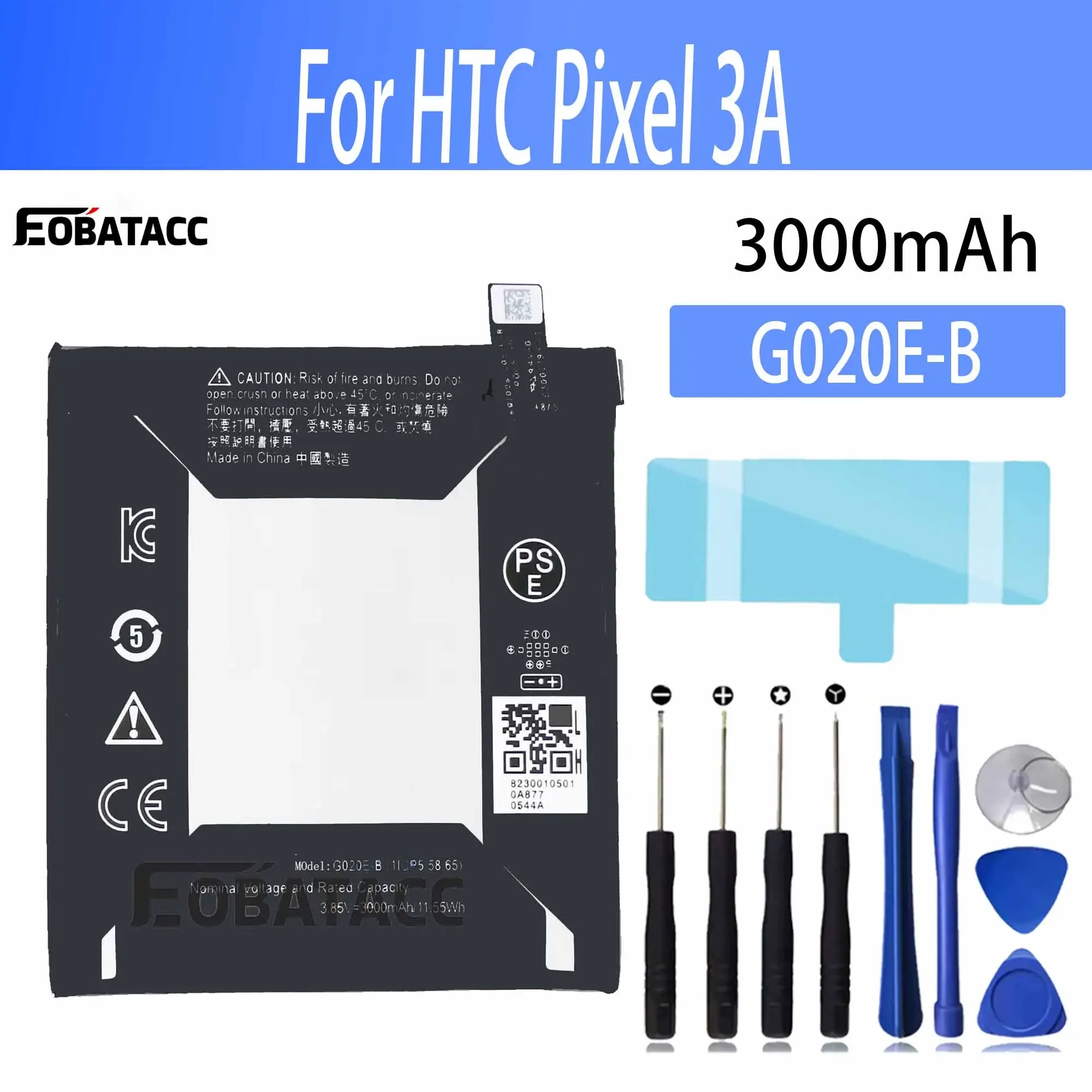 

100% New Original Battery G020E-B For HTC Pixel 3A Battery + Free Tools