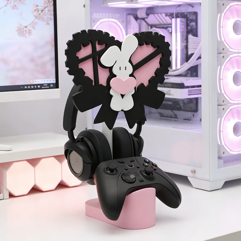 Custom Cute Mechanical Rabbit  - Desk Setup Headphone Stand 评论和价格