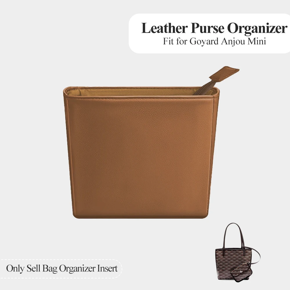 

Leather Purse Organizer Insert Fit for Goyard Anjou Mini Tote Bag Zipper Organizer Inner Liner Bag Inside Storage Bag In Bag