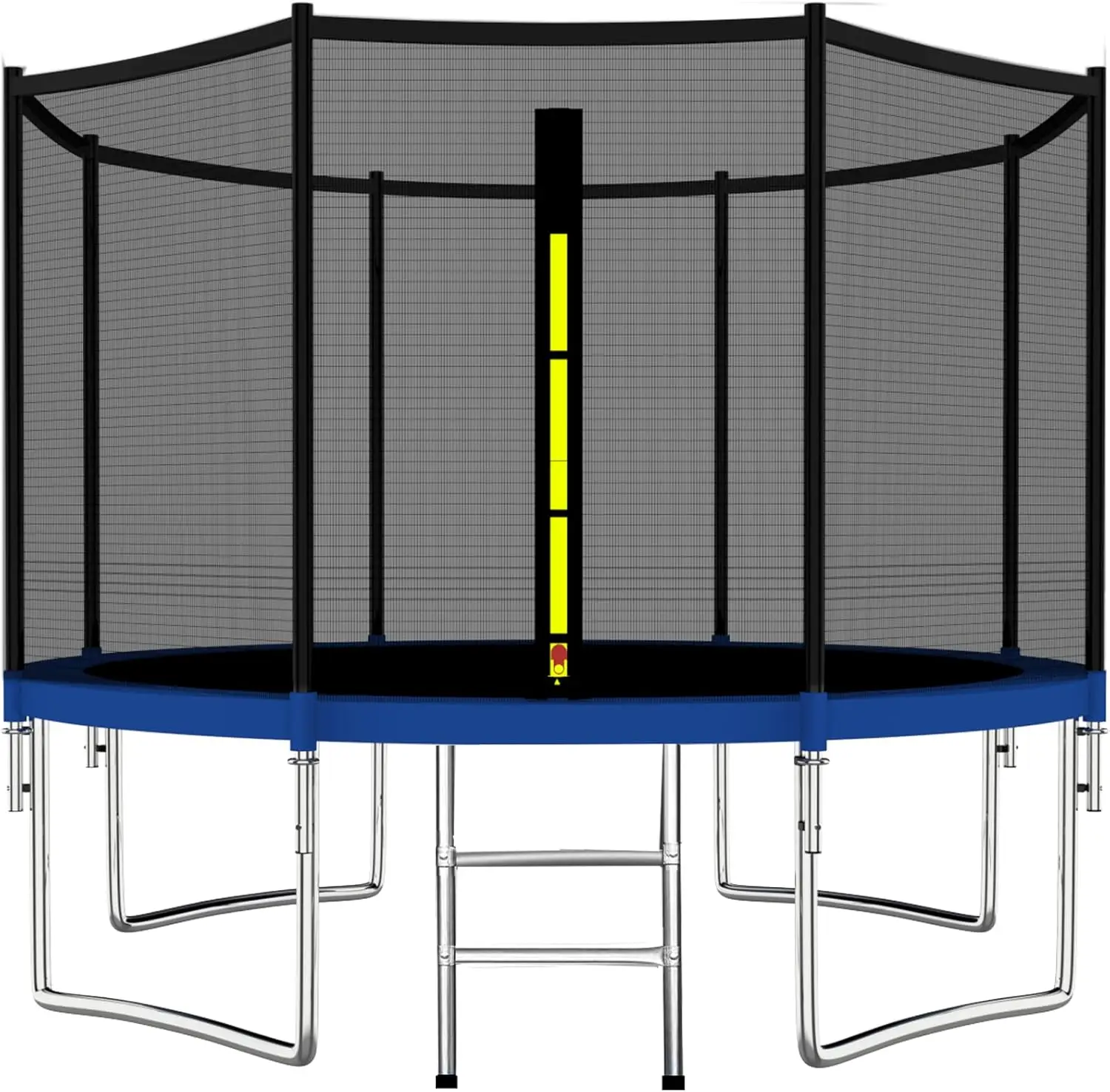 

Safety Enclosure Net Combo Bounce Jump for Kids Outdoor with Spring Pad Waterproof Jump Mat & Ladder, Black,