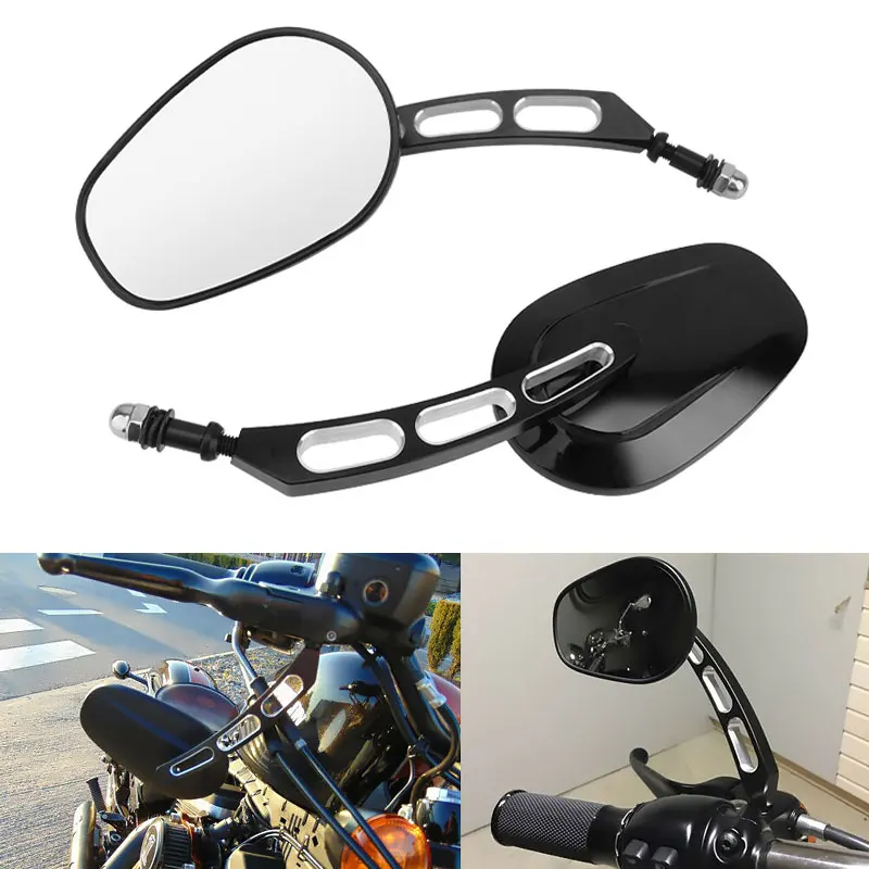 

Motorcycle Rearview Rear View Mirrors Glass Back Side Mirror Right Left For Harley 883 1200 48