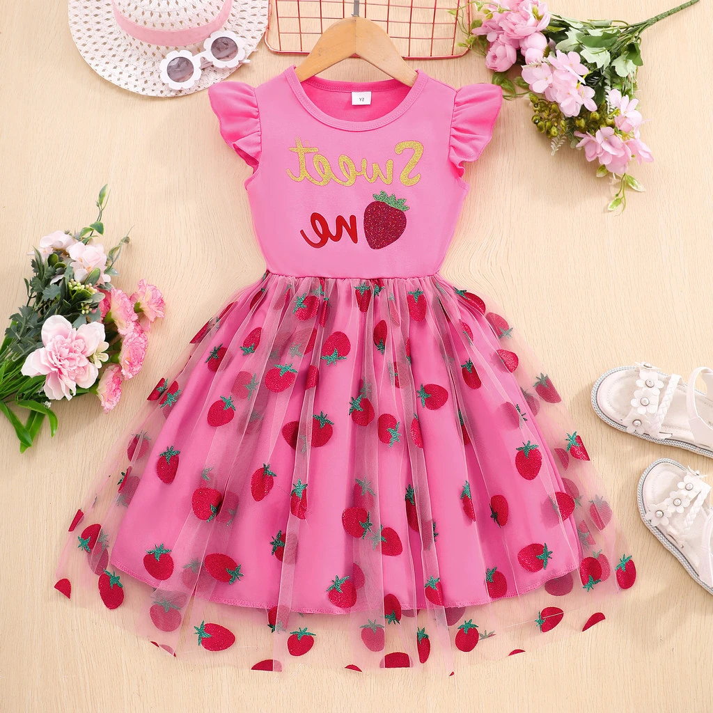 Kids Girls Clothing Dress Short Sleeve Summer Fashion Casual Children Clothes Leopard Birthday Girls Dress 3 4 5 6 7 Years Old