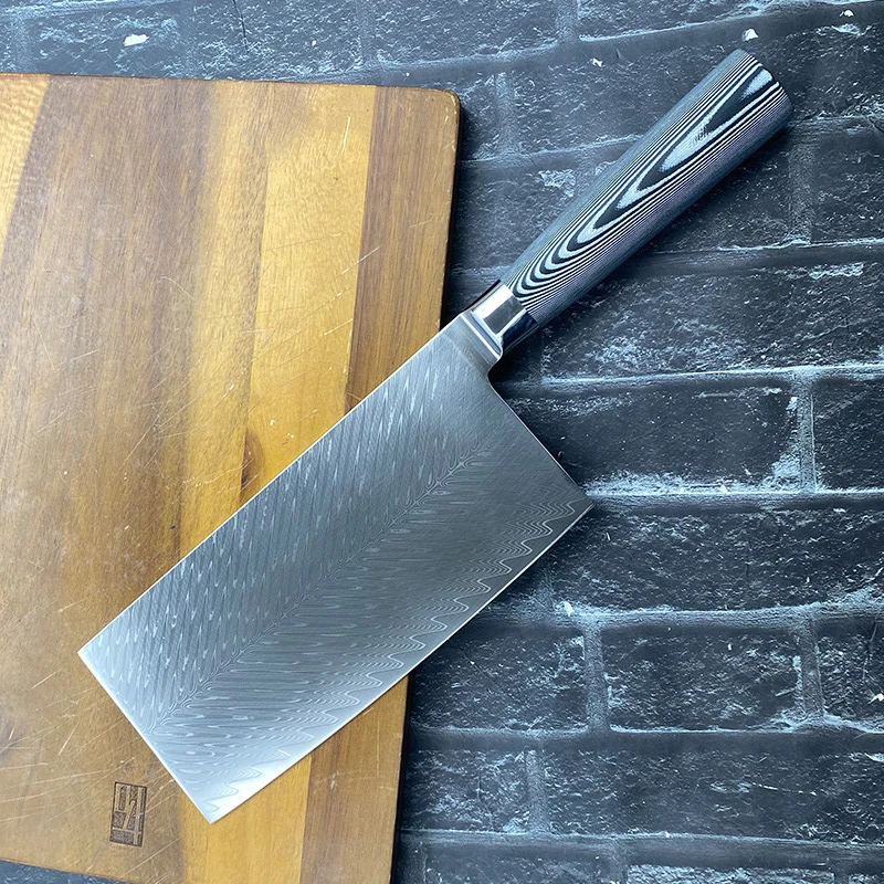 

7.3 Inch Slicing Knife 67-layers Damascus Steel 10Cr15CoMoV Blade Chef Cleaver Meat Cutting Vegetables Kitchen Knives G10 Handle