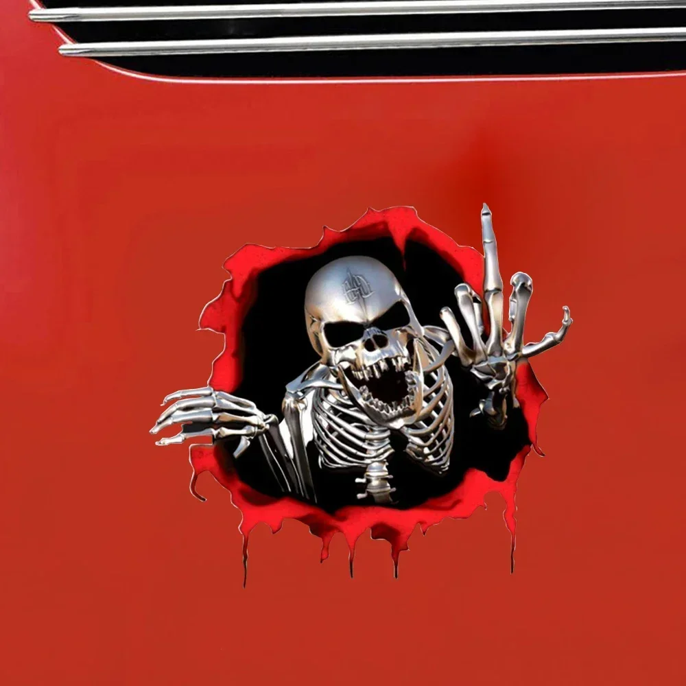 3D Metal Skeleton Skull Body Window Trunk Bumper Emblem Badge Car Decal Stickers Universal Creative Auto Tuning Durable