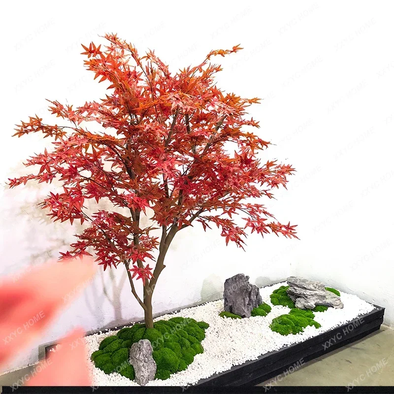 Fake Maple Tree Large Shopping Mall Hotel Green Plant Fake Trees Decoration Wish Indoor and Outdoor Landscape Red Maple Tree