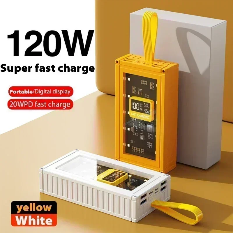 

120W 20000mAh Large Capacity 20WPD Two-way Fast Charging with LED Light for IPhone Xiaomi Huawei