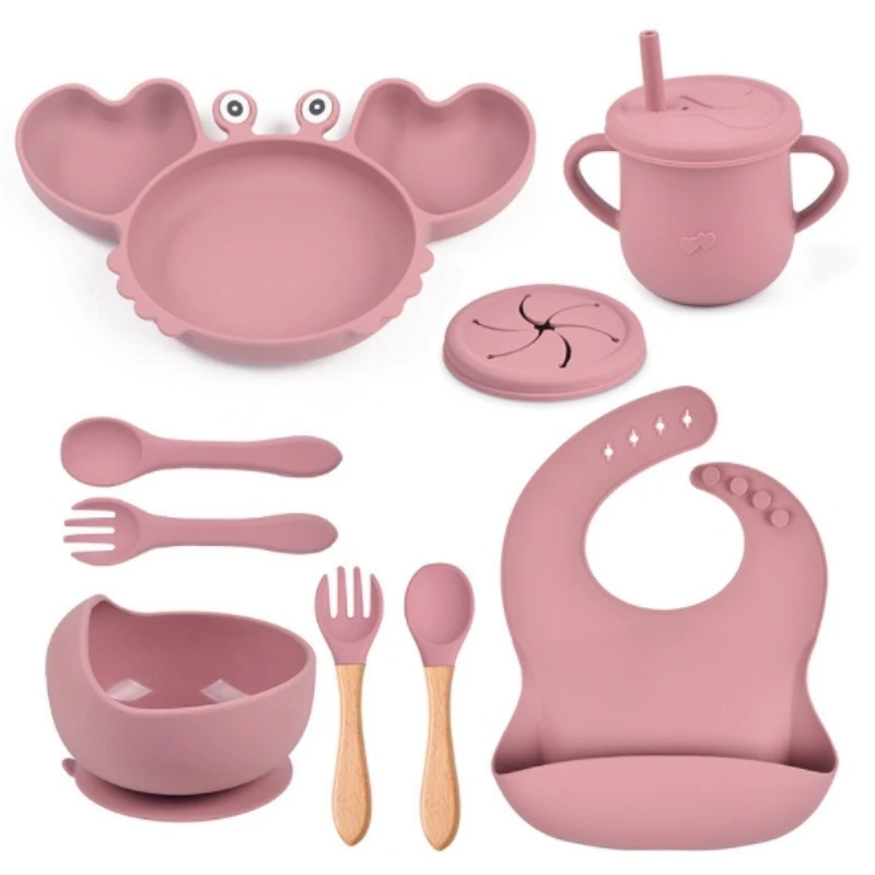 Baby Safe Silicone Dining Plate Suction Children Dishes Feeding Toddler Training Tableware Retro Kids Silicone Rubber Bowl